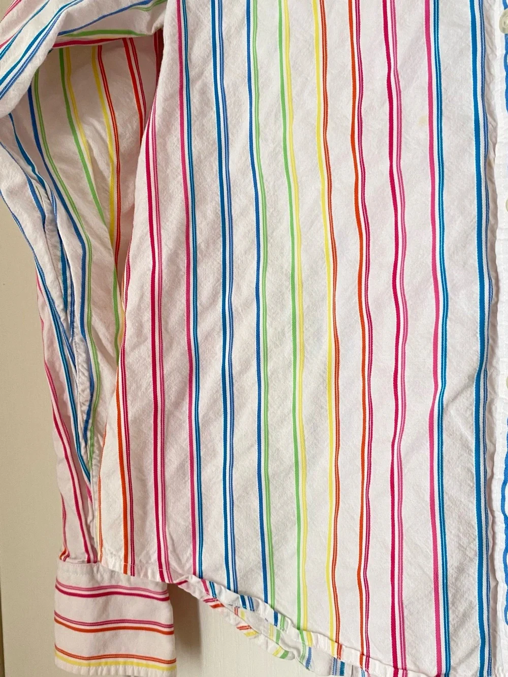 Ralph Lauren Women’s White Multi-Stripe Button-Up Shirt
